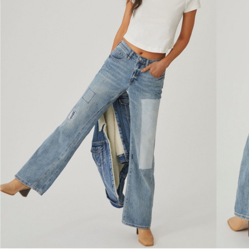 Anthropologie pilcro laidback patchwork flare jeans 29P